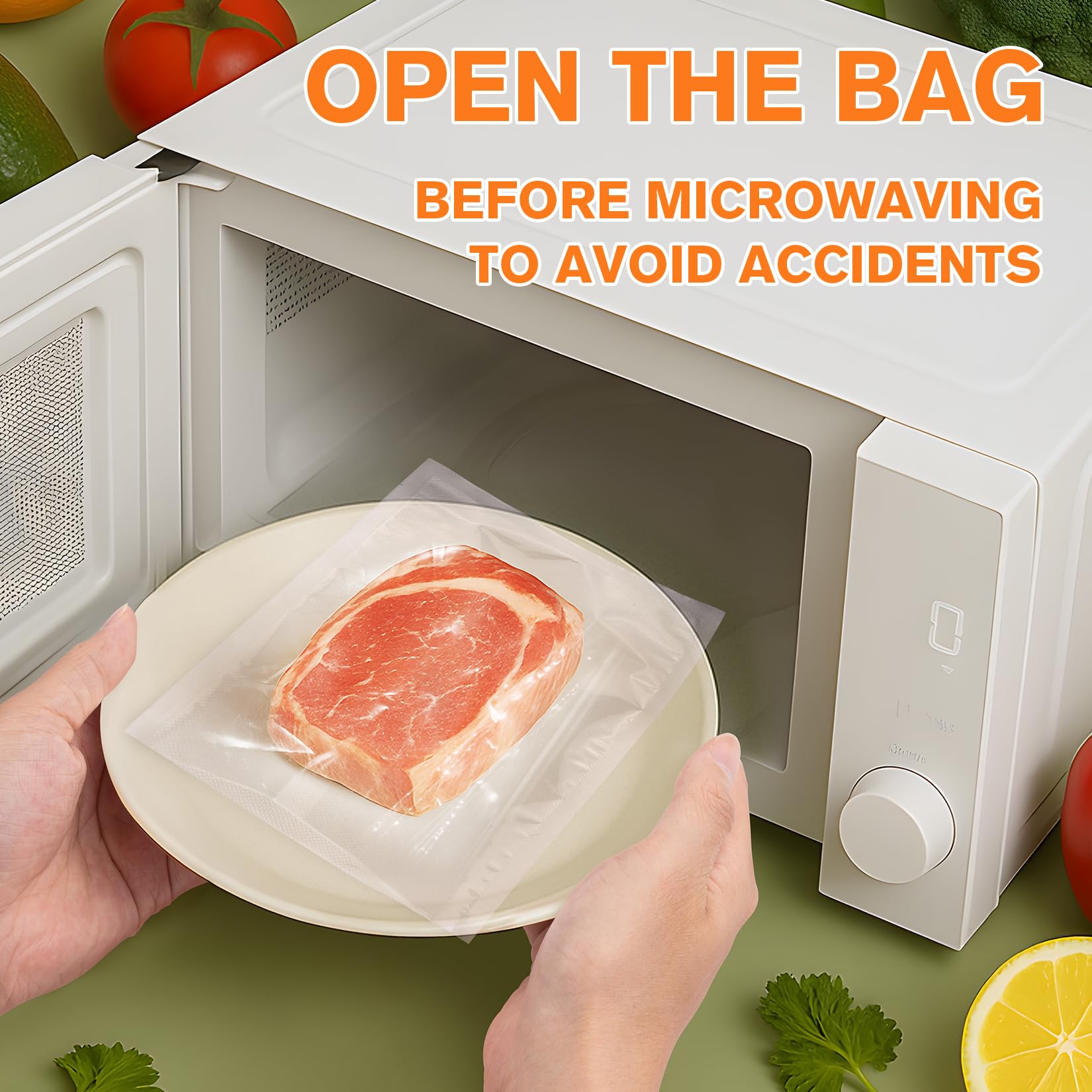 FUNFERY Precut Vacuum Sealer Bags for Food, 200 Quart 8" x 12", Food Long-Term Storage and Sous Vide Commercial-Grade Bag, BPA Free for Microwave, Boiling,Sous Vide, Refrigerator
