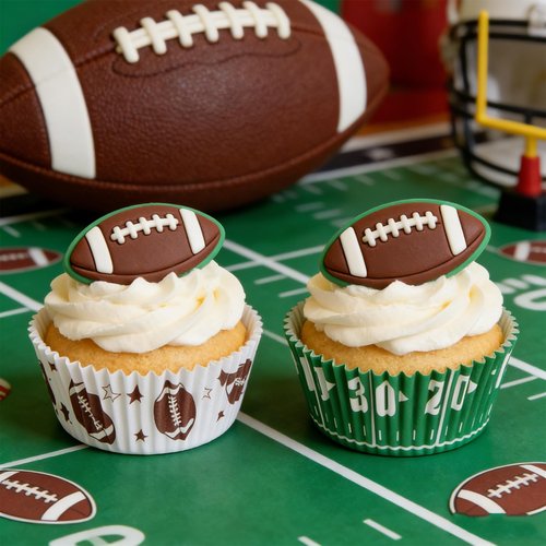 600 Pcs Paper Baking Cups Cupcake Wrappers,Football Cupcake Liners