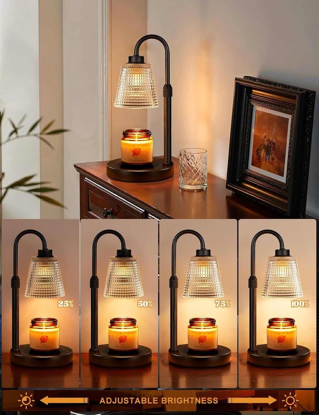 Skiennix Candle Warmer Lamp - Dimmable & Adjustable Height | Perfect for Jar Candles & Wax Melts