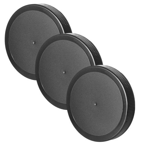 89mm (3.50") Fit -3 Pack Black Plastic Lids – PE Foam Liner, Food-Grade, Leak-Resistant Caps (Jars Not Included) By The Kombucha Company