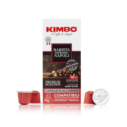 KIMBO Barista Espresso Napoli Coffee Capsules - Intensity 10 Medium-Dark Roast | 100 Count Compatible with Nespresso