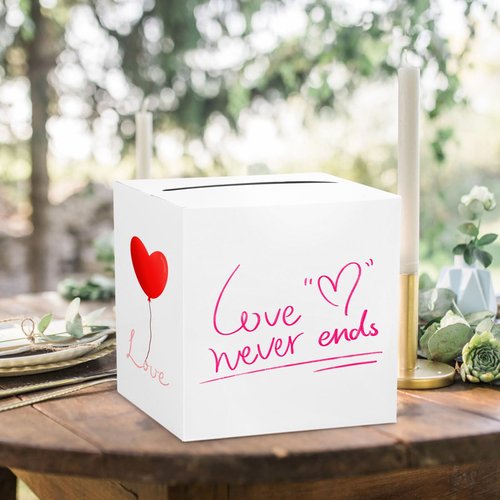 Hooqict White Card Box with Slot 9.1" Wedding Grad Gift Card Box Holder for Party Reception, Graduation, Birthday, Retirement, Bridal or Baby Shower, Raffle Ticket Money Envelope