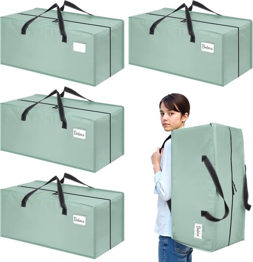 Dntorx Heavy Duty Moving Bags - Waterproof Storage with Backpack Straps | 4 Pack for Travel & Camping