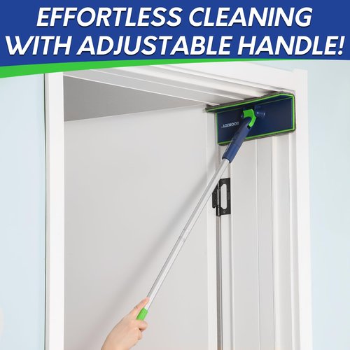 BOOMJOY Wall Cleaner Mop with Foldable Panel, Baseboard Cleaner Tool with 72" Long Handle, Cleaning Mop Duster for Walls, Ceilings, Baseboards, Floors