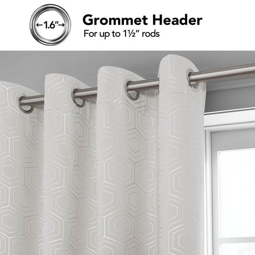 Deconovo Silver Print Room Darkening Curtains for Living Room Bedroom, Soundproof Thermal Insulated Window Drapes for Nurdery Kitchen Kids Room, 2 Panels, 52W x 63L Inch Long, Light Beige