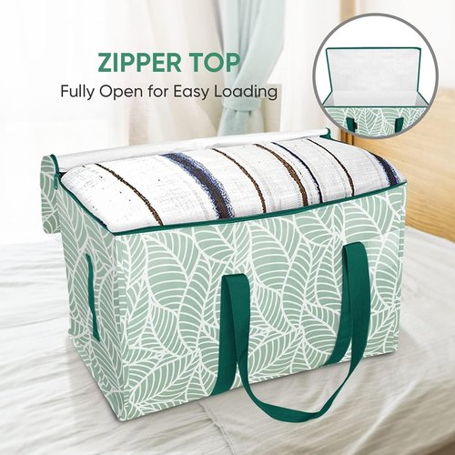 BALEINE 4-Pack Heavy-Duty Moving Bags - Oversized Storage Totes with Reinforced Handles (Antique Foliage)