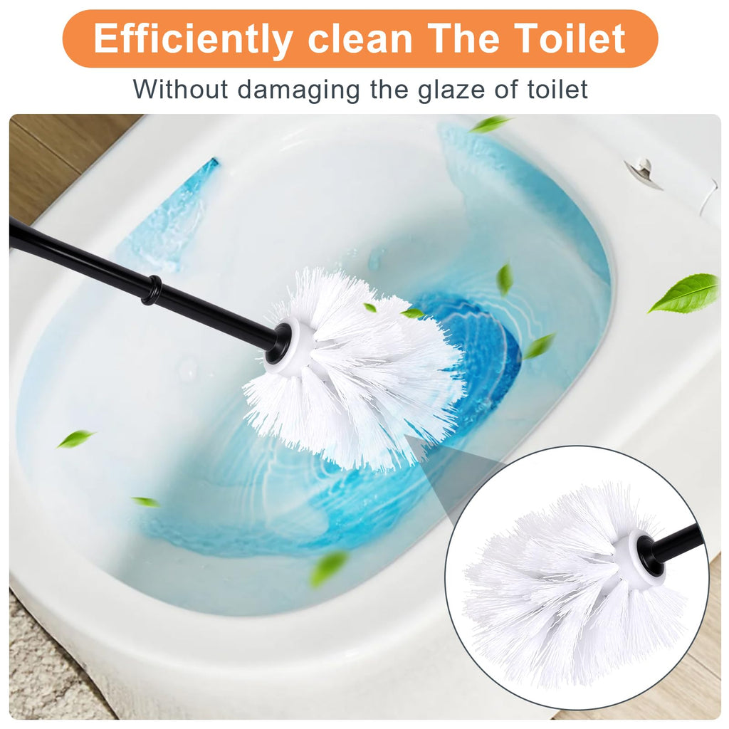 Toilet Brush Holder Set for Bathroom Super Cute Dog Base Solidly Toilet Bowl Brush and Holder Flexible and Durable Style Stylish Toilet Cleaner Brush Saving Storage Space Toilet Brushes for Bathroom