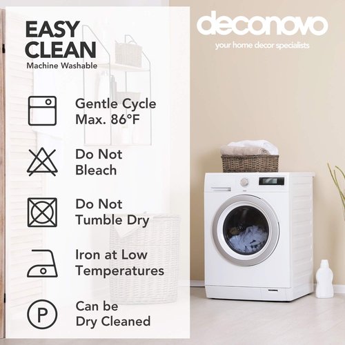 Deconovo Faux Linen Total Blackout Curtains Grommet Noise Reducing Panels with Black Backing for Living Room，2 Panels，Navy Blue，52Wx95L Inch