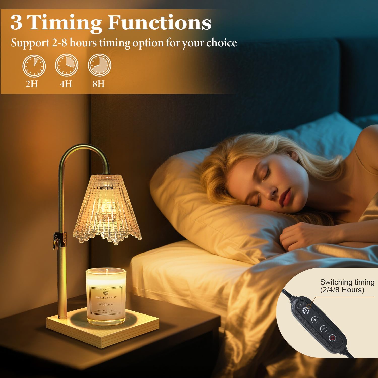 Skiennix Candle Warmer Lamp - Dimmable with Timer | Perfect Birthday Gift for Women & Home Decor