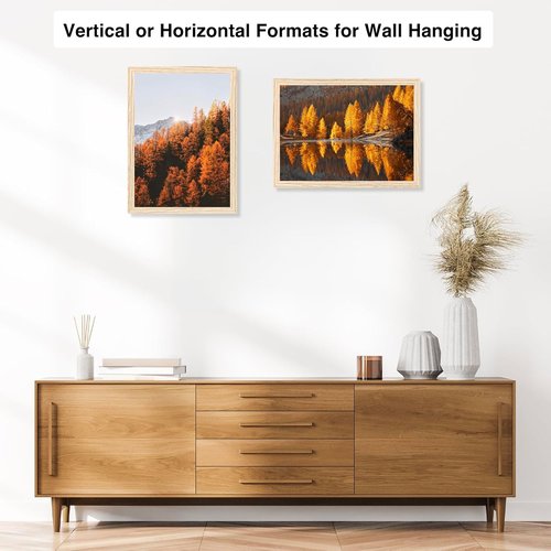 JCJMY 11x14 Picture Frame - Versatile Wall Mounting for Horizontal or Vertical Display | Natural Finish with Shatter-Resistant Plexiglass