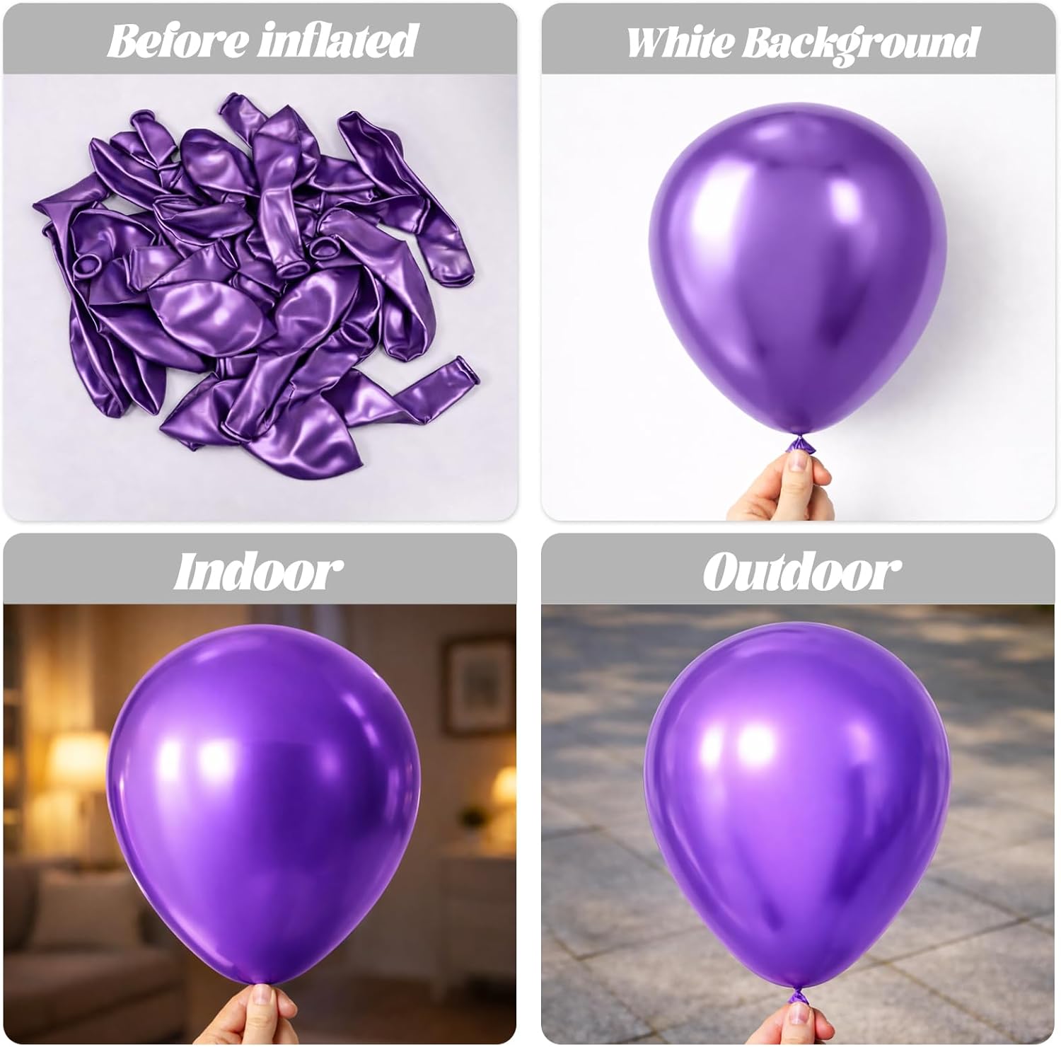 Voircoloria Metallic Purple Balloon Garland Kit - 130pcs in Various Sizes | Perfect for Birthday, Baby Shower, Graduation, and Gender Reveal Parties