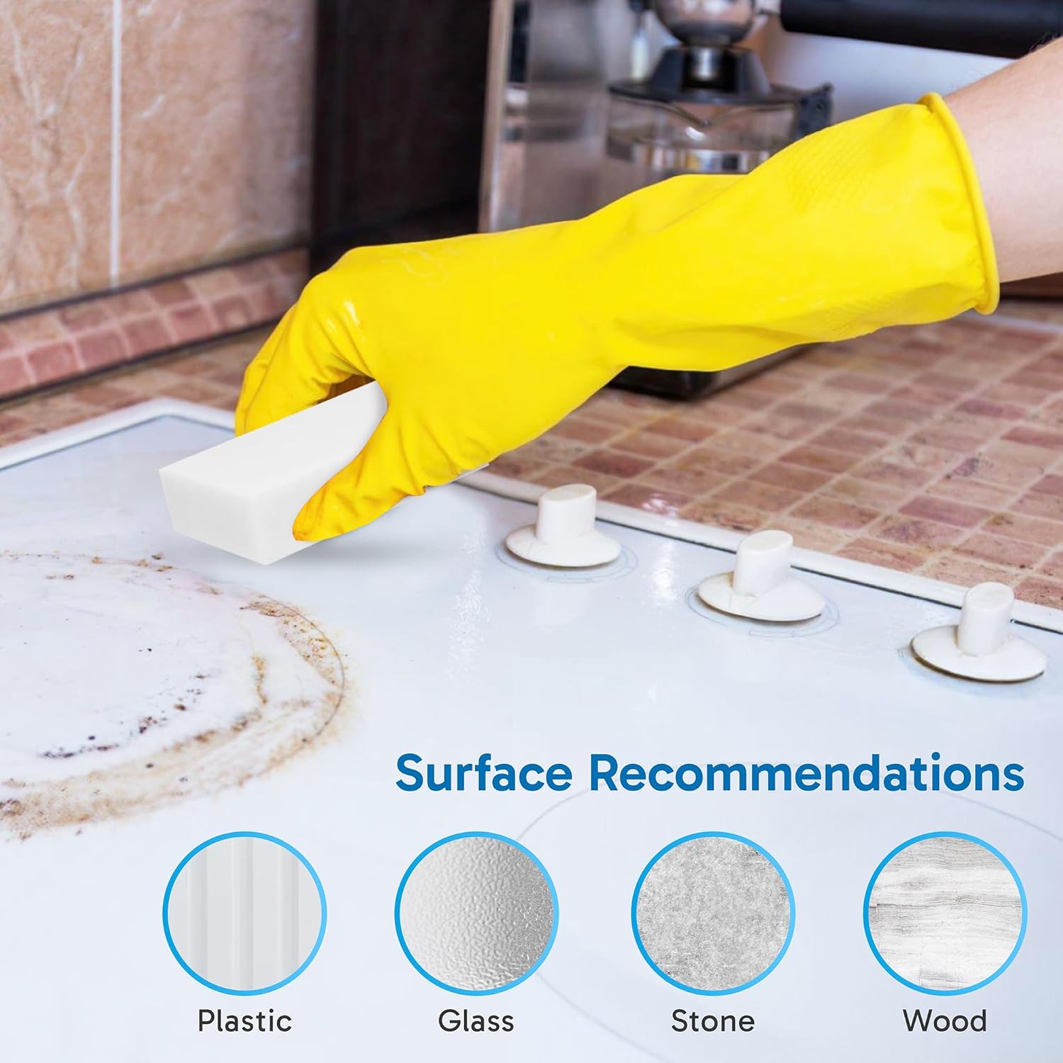 Skiennix Extra Large Eraser Sponge - Thick, Long-Lasting Melamine Cleaning Pads | 20 Pack, White Foam for Walls & Floors