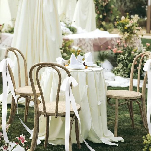 Elegant Wedding White Ribbon Bows by 24 Pcs | Decorative Chair Sashes for Bridal Showers & Ceremonies