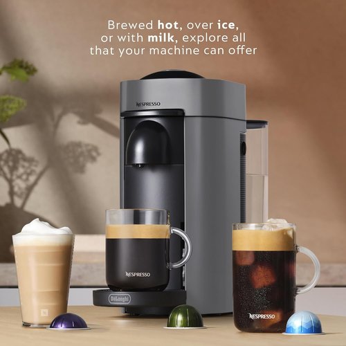 De'Longhi Nespresso Vertuo Plus Coffee & Espresso Maker - Sleek Grey Design for Perfect Brews