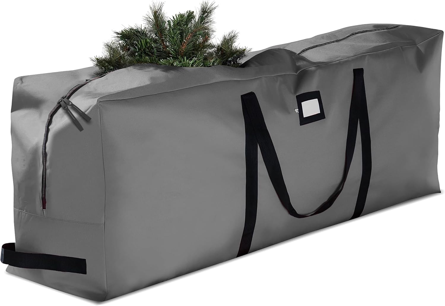 ZOBER Christmas Tree Storage Bag | 600D Oxford Fabric - Waterproof & Tear-Proof for 7.5 Ft Trees - Gray