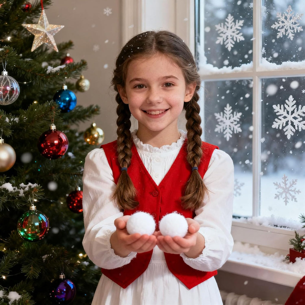 Skiennix Fake Snow Balls - 50 Pack Soft Snow Ball Fight Set for Indoor & Outdoor Fun | Winter Party Decor