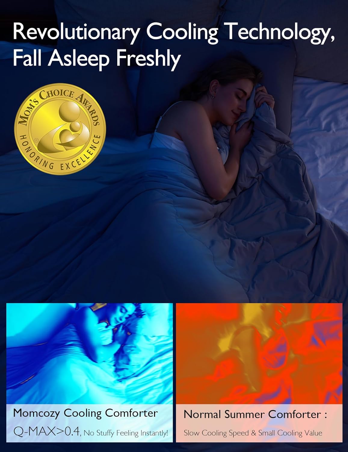 Momcozy Pregnancy Pillow - Cooling Comfort for Hot Sleepers | Comfortable Support for Expecting Moms