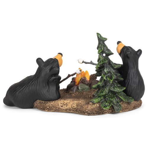 DEMDACO Bearfoots by Jeff Fleming Campfire Memories Black Bear 4.5 x 8 Hand-cast Resin Tabletop Figurine Sculpture