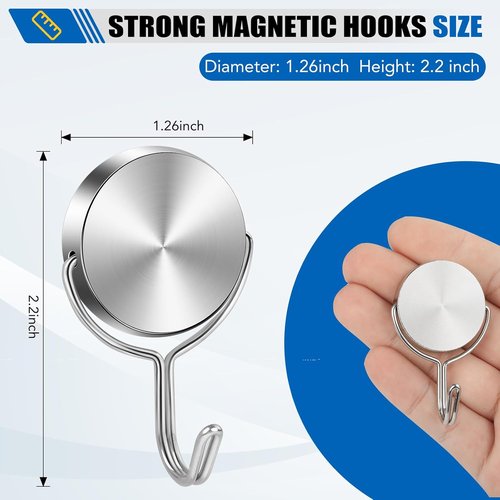 LOVIMAG Magnetic Hooks - 80Lbs Heavy Duty Strong Magnetic Hooks for Cruise Cabins & Essentials | 15 Pack