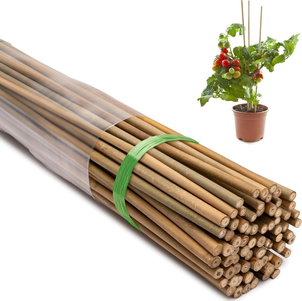 Bamboo Garden Stakes - 70 Pcs Natural 5 Feet Plant Support Sticks for Tomatoes, Beans & Climbing Plants
