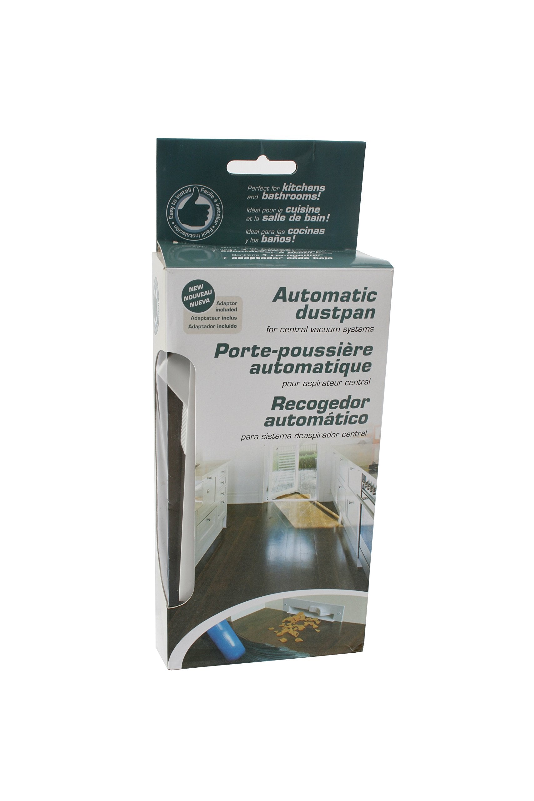 Cen-Tec Systems Central Vacuum Automatic Dustpan Sweep Inlet, White