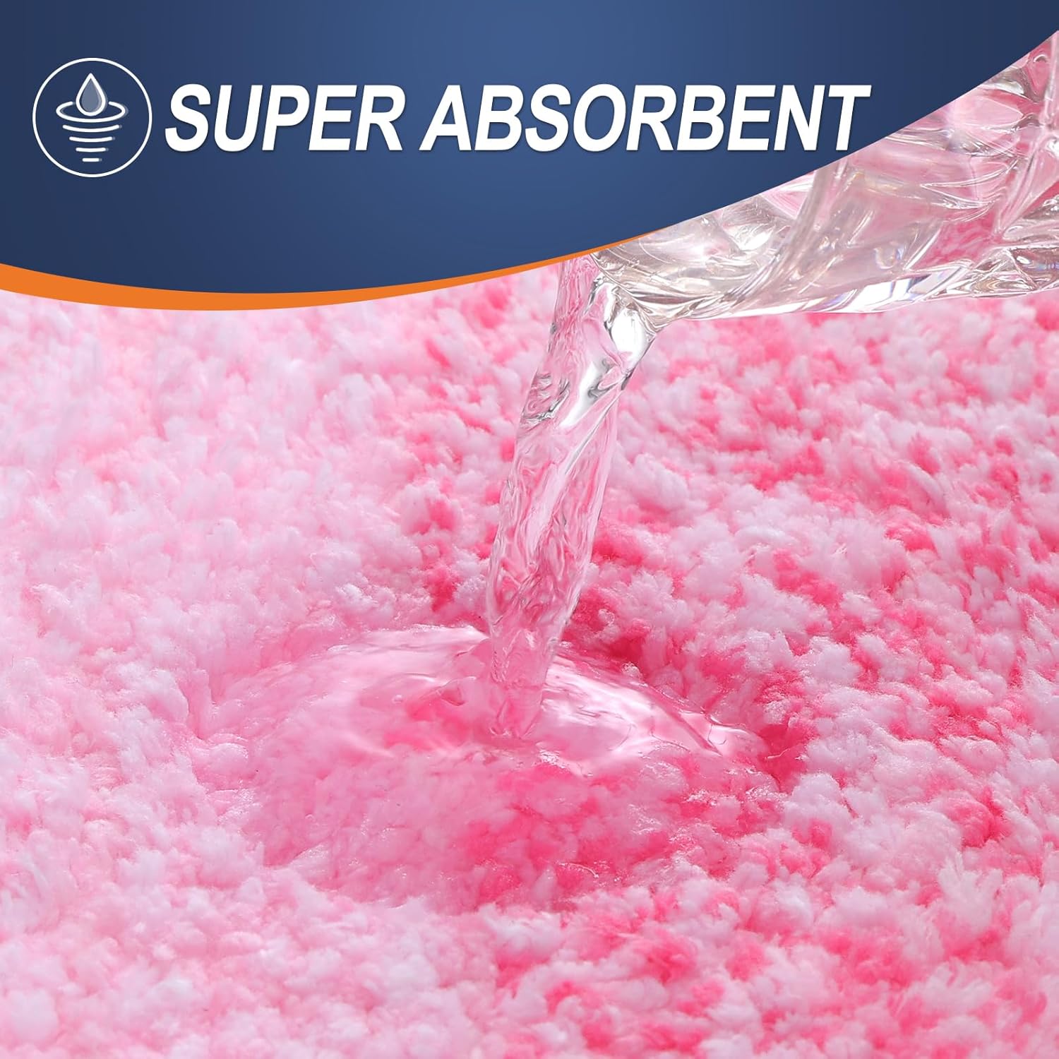 OLANLY Large Bathroom Rugs - Extra Soft Microfiber Mat 54x24 | Quick-Dry, Machine Washable, Pink
