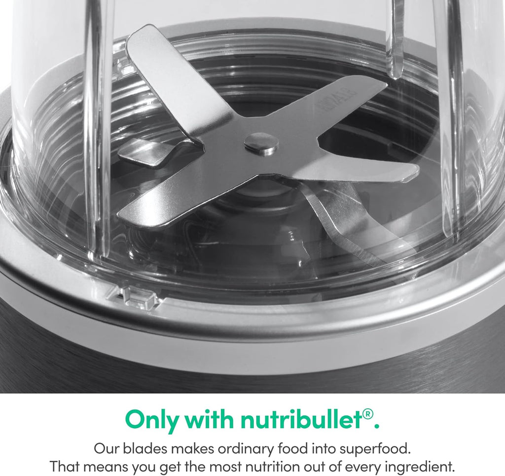 Nutribullet Personal Blender - 600 Watt for Shakes & Smoothies | 24 Ounces, Gray, Perfect for Food Prep