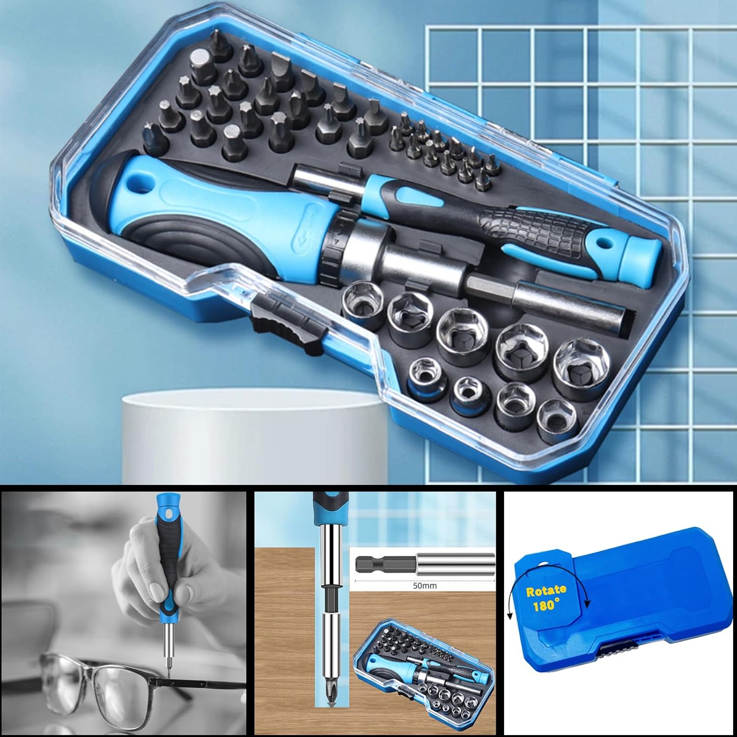 Tool Advent Calendar 2025 - 44-Piece Tool Set with Precision Bits & Screwdrivers | Ideal Christmas Gift for Men