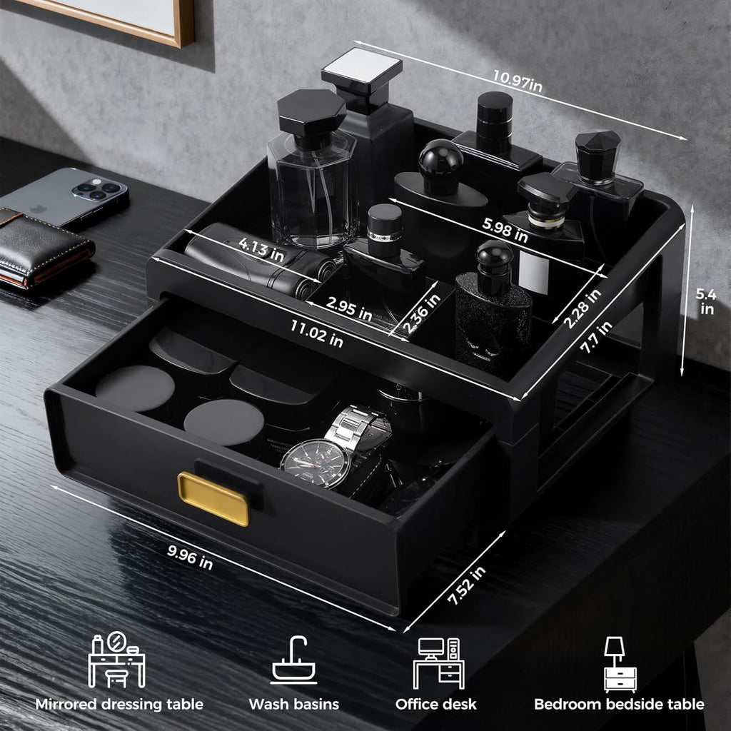 Regine Switzerland Cologne Organizer - Stylish Bathroom Countertop Perfume Tray | Perfect Gift for Men