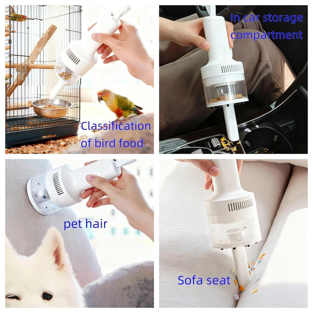 Bird Food Electric Separator,Bird Cage Cleaner,Pet Hair Collector, Mini USB Vacuum Cleaner for Bird Cage Debris Separation, Eraser Shavings, Dust, Feathers, Pet Hair, Car & Computer Keyboard Cleaning