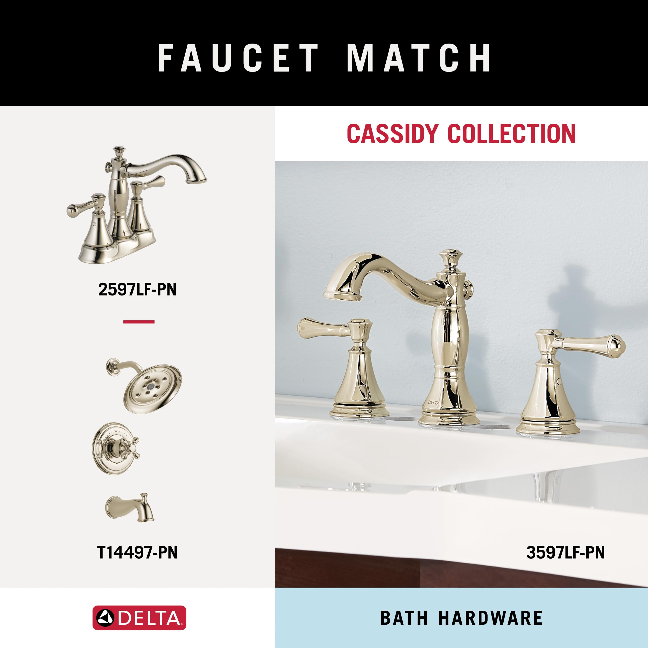 DELTA Cassidy 18 inch Glass Shelf With Towel Bar, Polished Nickel, Bathroom Accessories, 79710-PN