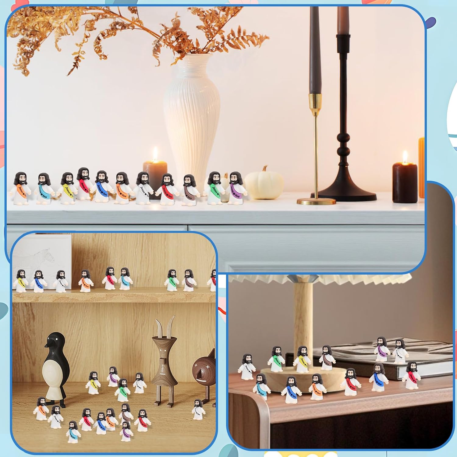 Owurha Jesus Love You Mini Figures - 300 Pcs Tiny Religious Figurines for Parties, Baptism Gifts & Easter