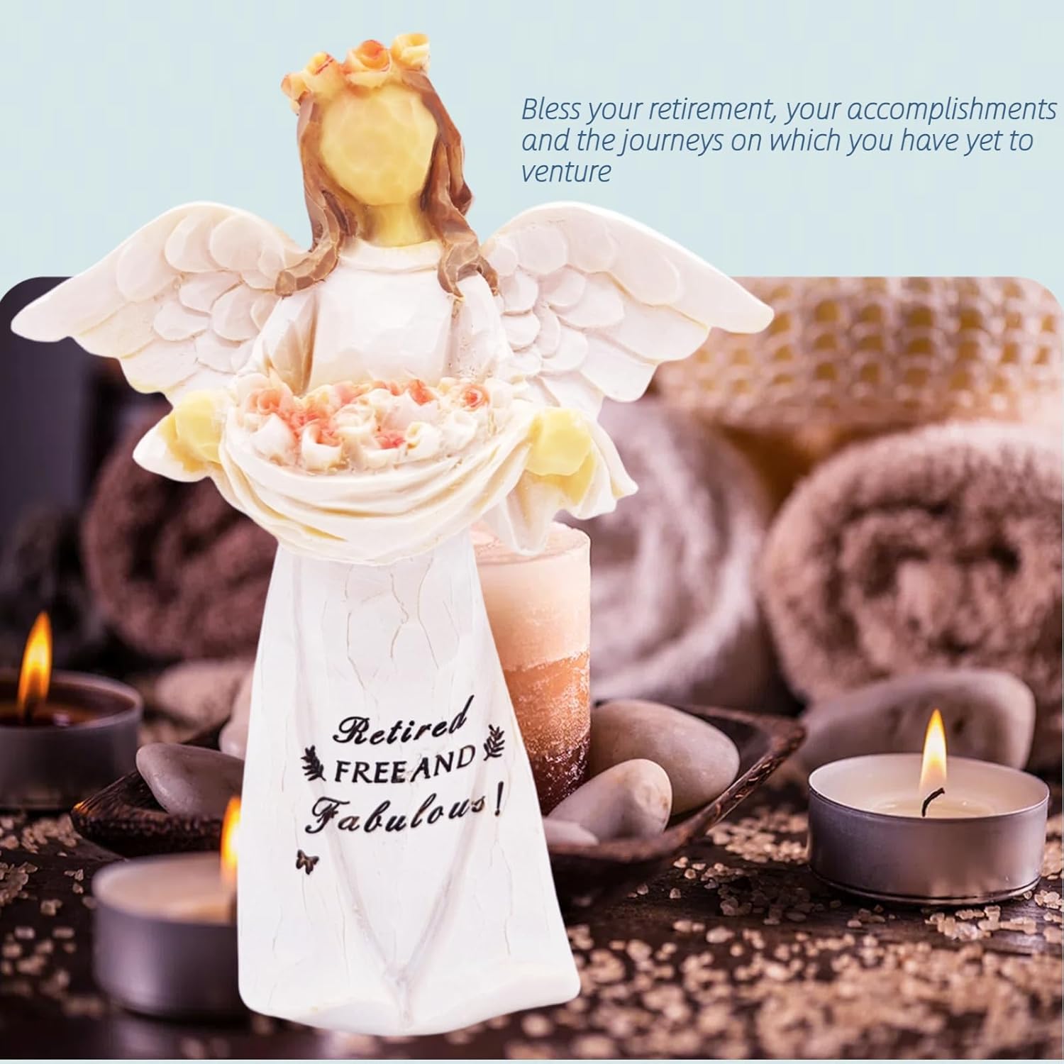 Skiennix Retirement Gift Angel Figurine - Hand-Carved Sculpture for Women | Perfect for Retirement Parties