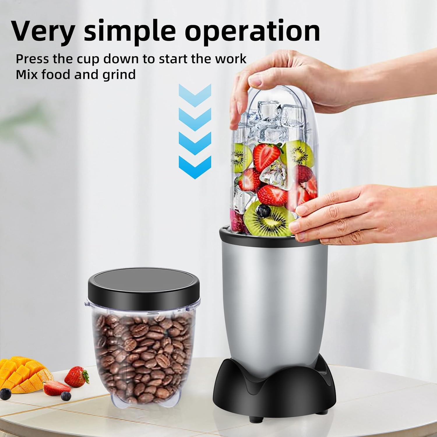 Panana Portable Personal Drink Mixer Blender - 18 Oz for Smoothies, Shakes & Food Prep | Includes Blending Blade & Extra Cups