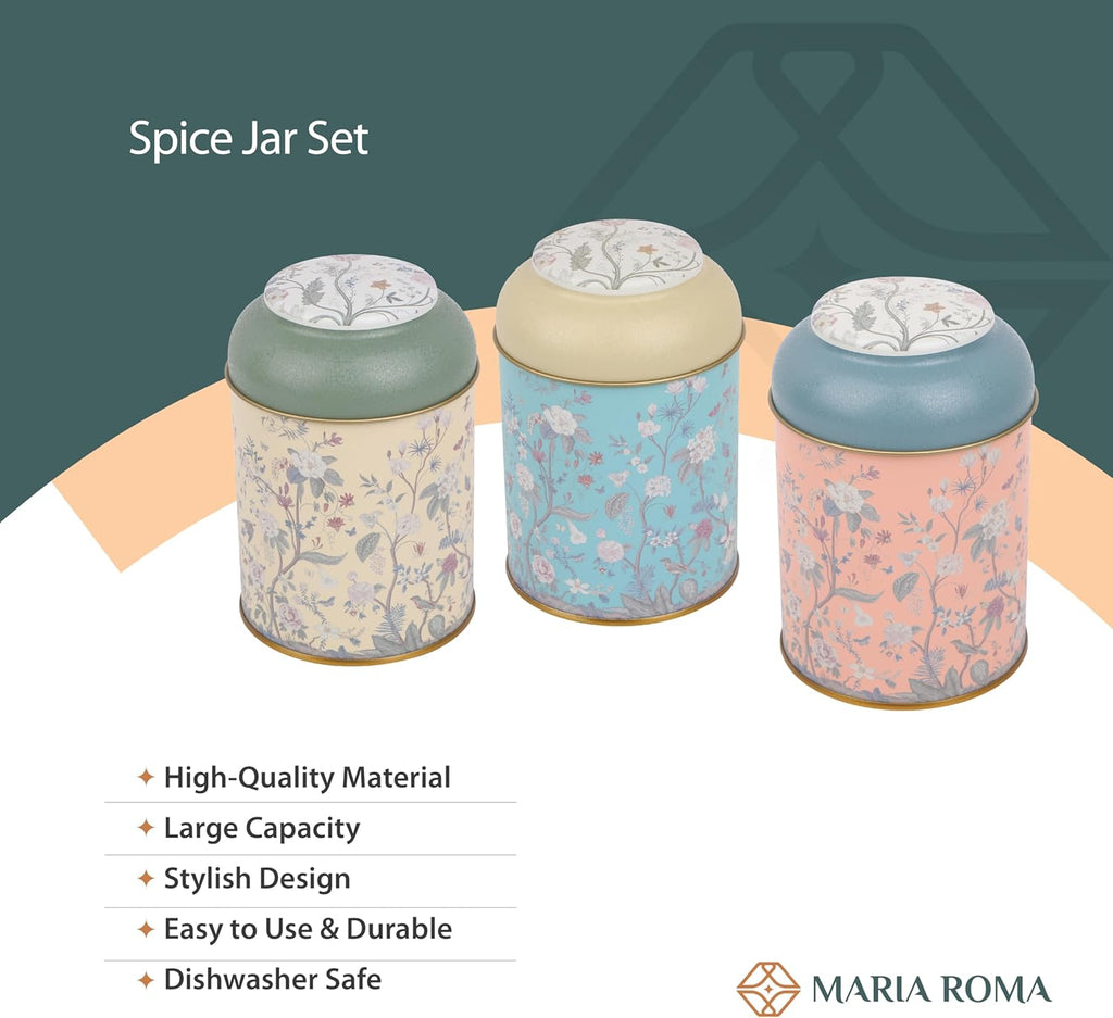 Maria Roma 7-Piece Kitchen Canister Set - Vintage Bread Box, Sugar, Coffee & Tea Containers