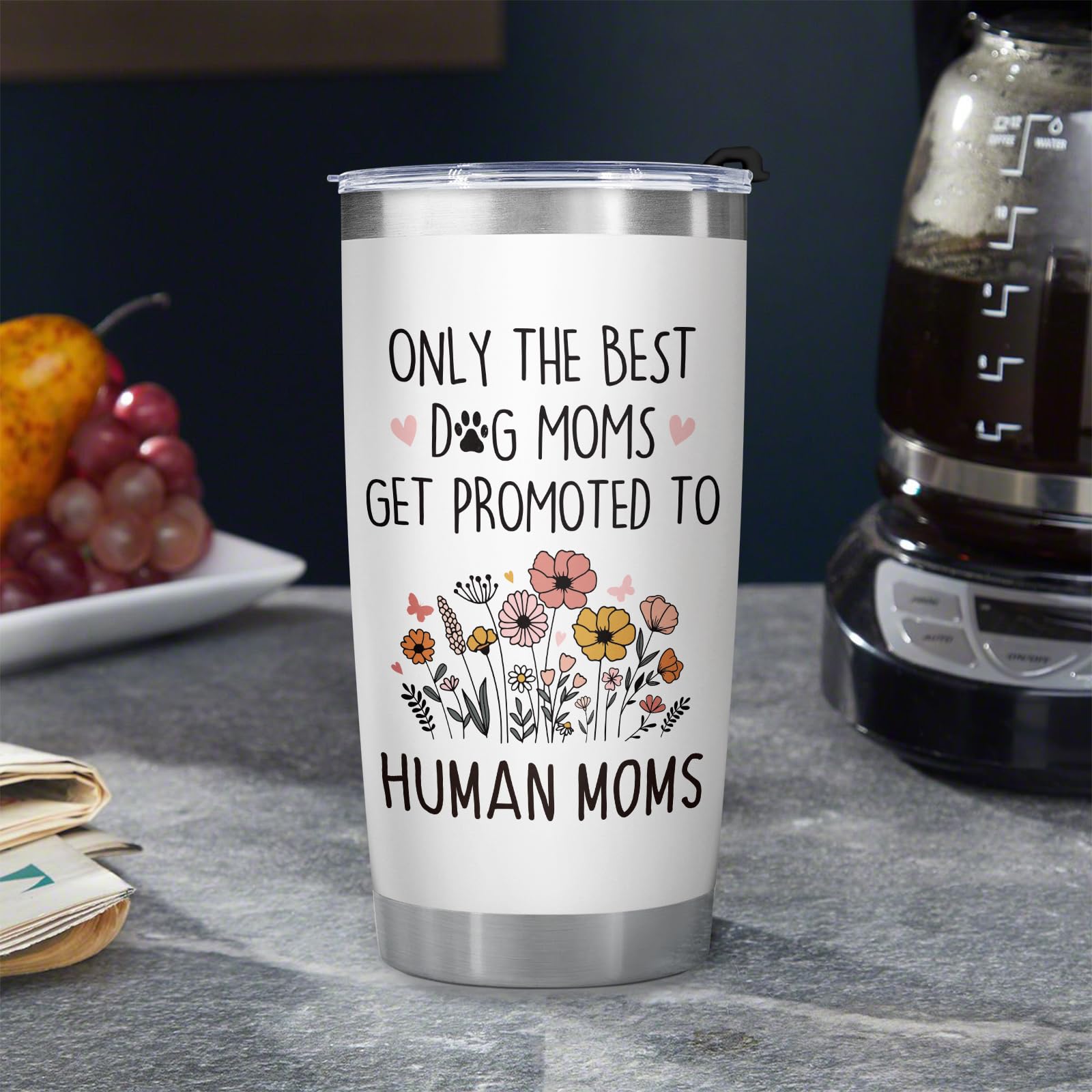 BaubleDazz Mothers Day Gifts for New Mom, Mom to be Gift, First Time Moms, Mama, Mommy To Be, Congrats On Pregnancy Gift for Wife Daughter Friend, Only the Best Dog Moms Get Promoted to Human Moms
