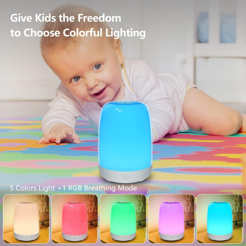 Skiennix Nursery Light - Dimmable Baby Night Light with 5 Color Options | USB Rechargeable Lamp for Toddlers