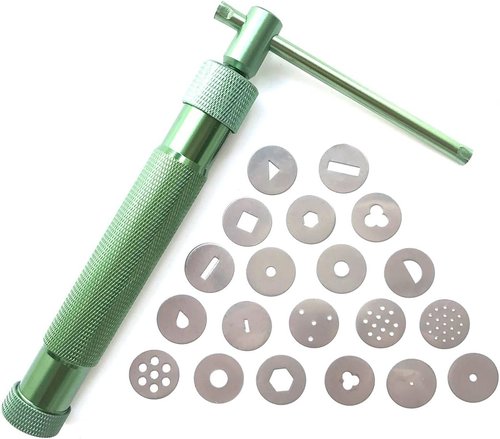 HEVERP Stainless Steel Clay Extruders - Sugar Paste & Fondant Decorating Tool Set | Green Color