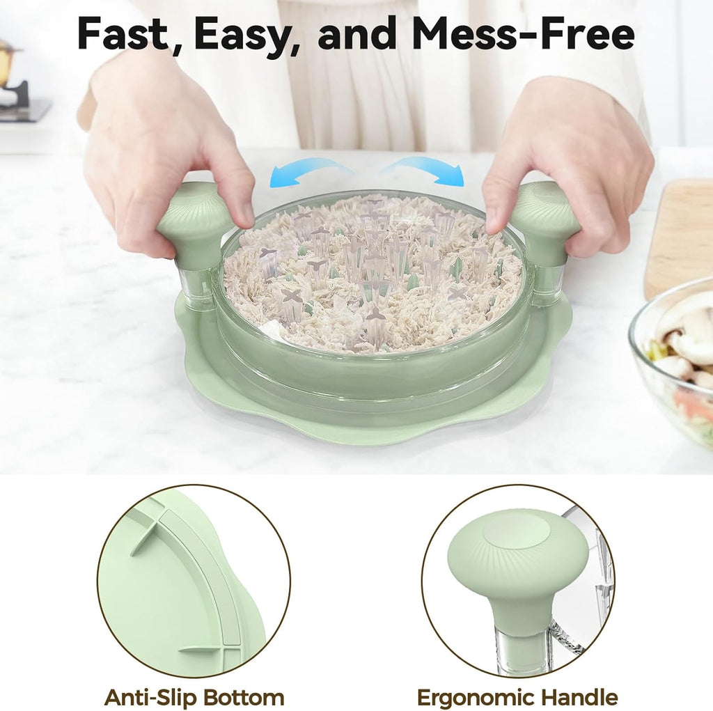 Ukeetap 10" Pro Chicken Shredder Tool - BPA-Free, Ergonomic Design, Anti-Slip Base | Green