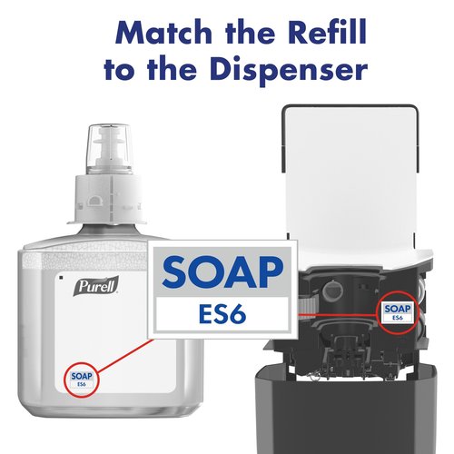 PURELL HEALTHY SOAP Gentle & Foam ES6 Starter Kit, 1- 1200 mL Fragrance Free Soap Refill + 1- PURELL ES6 Graphite Touch-Free Soap Dispenser (Pack of 1) - 6472-1G - Manufactured by GOJO, Inc.