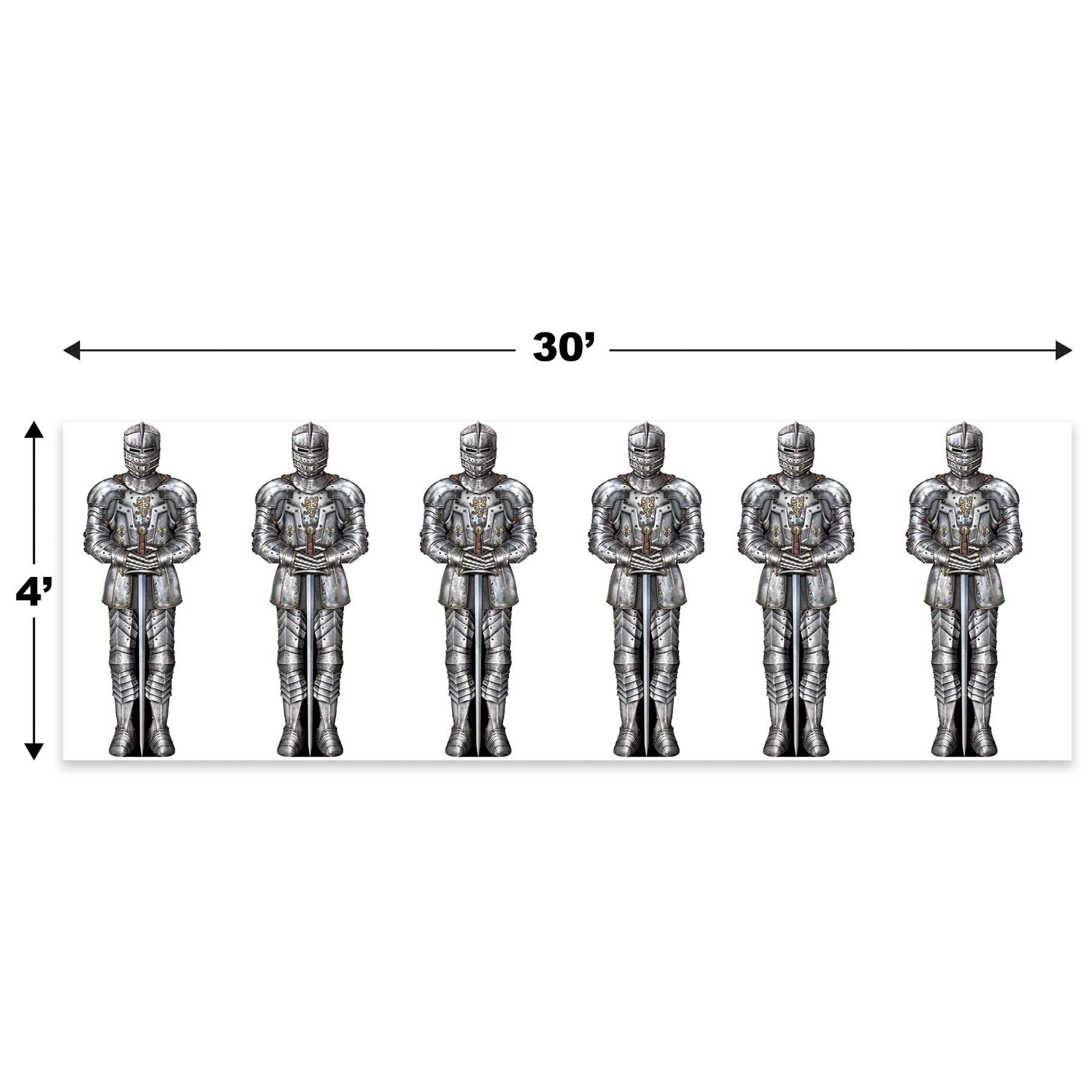 Beistle - Wall of Knights Backdrop 4X30 - Pack of 1