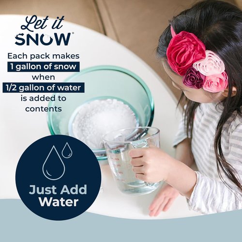 Let It Snow Instant Fake Snow Powder - Safe, Easy-to-Use Artificial Snow for Holiday Decor | 1 Pack Makes 1 Gallon