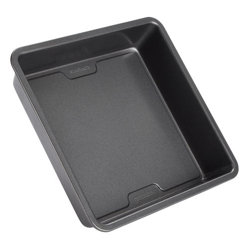 GoodCook PRO Square Cake Pan Nonstick Warp & Scratch-Resistant Dishwasher-Safe Carbon Steel Construction for Even Baking Oven Safe to 480°F, 9 x 9-Inch, Gray