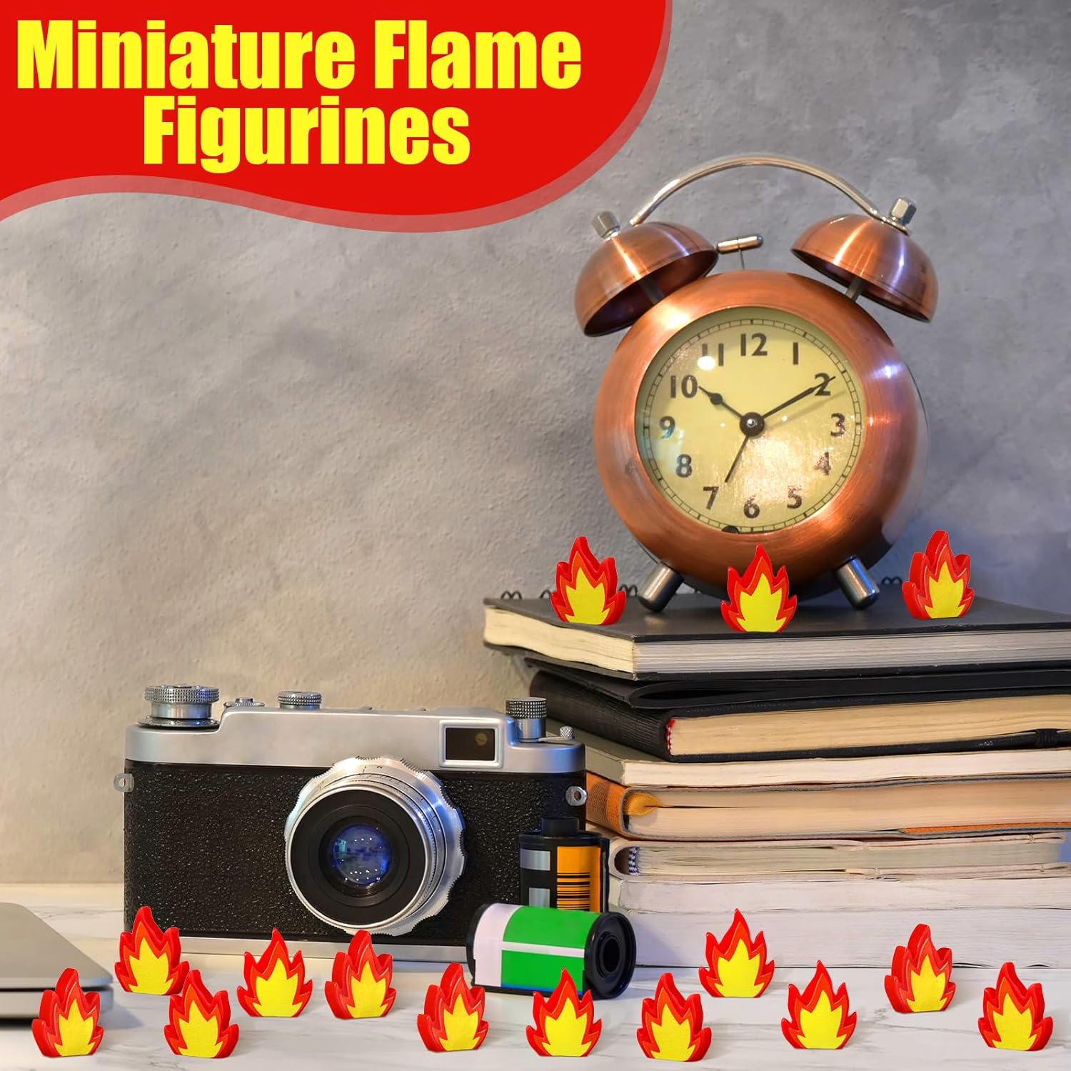 Seenelling Mini Resin Fire Figurines - 100 Pcs Tiny Fake Flames for DIY Craft & Decor | Campfire Model Accessories