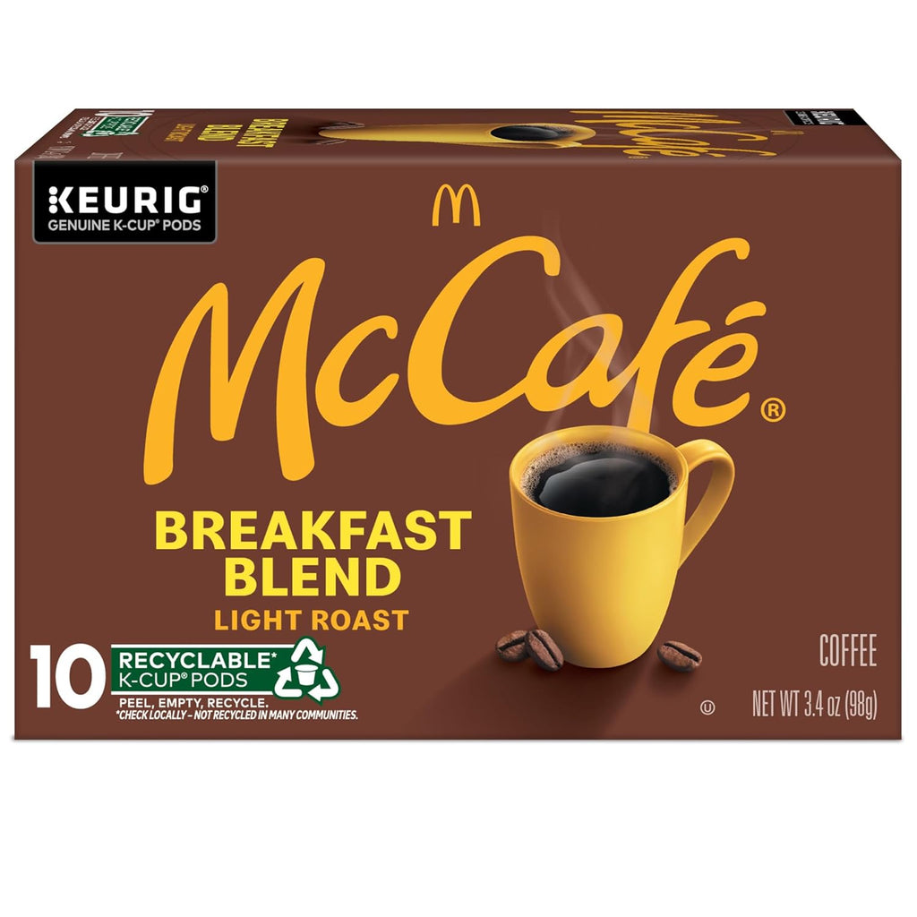 McCafe Breakfast Blend Coffee Pods - Light Roast Single Serve K-Cup | 60 Count (6 Packs of 10)