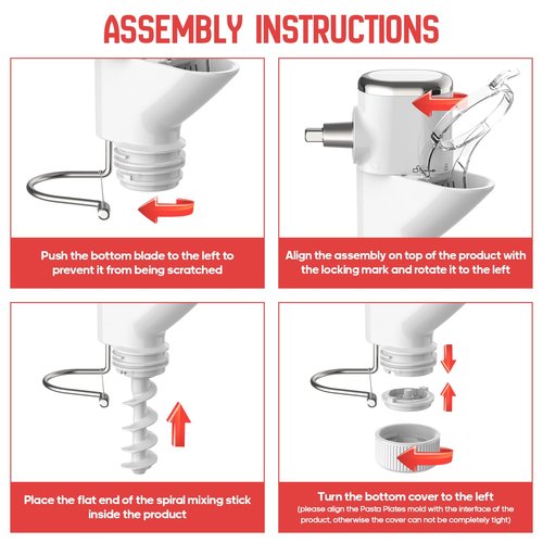 Gourmet Pasta Press Attachment for KitchenAid Stand Mixers, Pasta Press for KitchenAid Mixer with 7 Interchangeable Pasta Plates, Pasta Extruder Attachment by InnoMoon