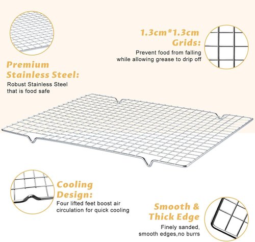 Carbon Steel Baking Sheet with Cooling Rack - 17” x 11” Nonstick Cookie Pan for Baking & Roasting