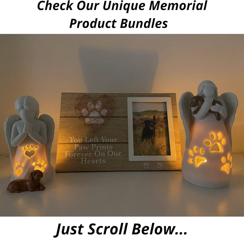OakiWay Dog Memorial Gifts - Angel Candle Holder Statue with Flickering LED Candle | Pet Loss Sympathy Gift for Dog Lovers