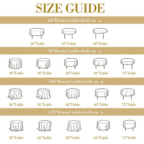 6 Pack White Round Tablecloths 108in White Round Table Cloth for Wedding Birthday Party Bridal Shower Reusable Washable Polyester Circle Table Cover for Kitchen Dining Buffet Cake Banquet Decorations