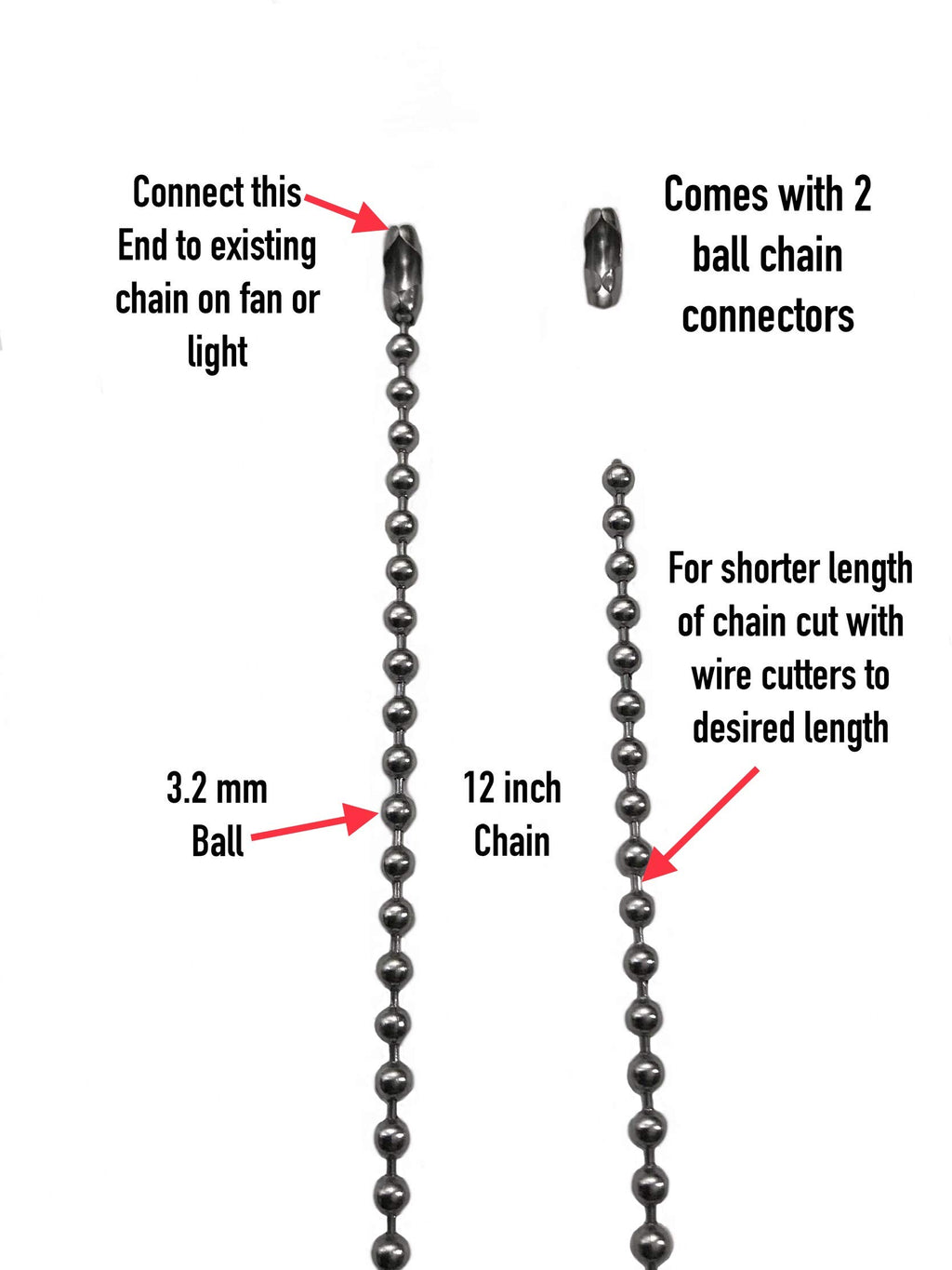 Paw Print Dog Bone Light Fan Pull Chain Ball Chain Extender Replacement
